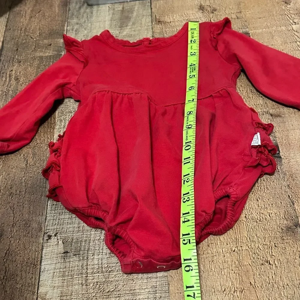 Ruffle Butts red baby one piece snap dress Size 6-12 months Rufflebutts